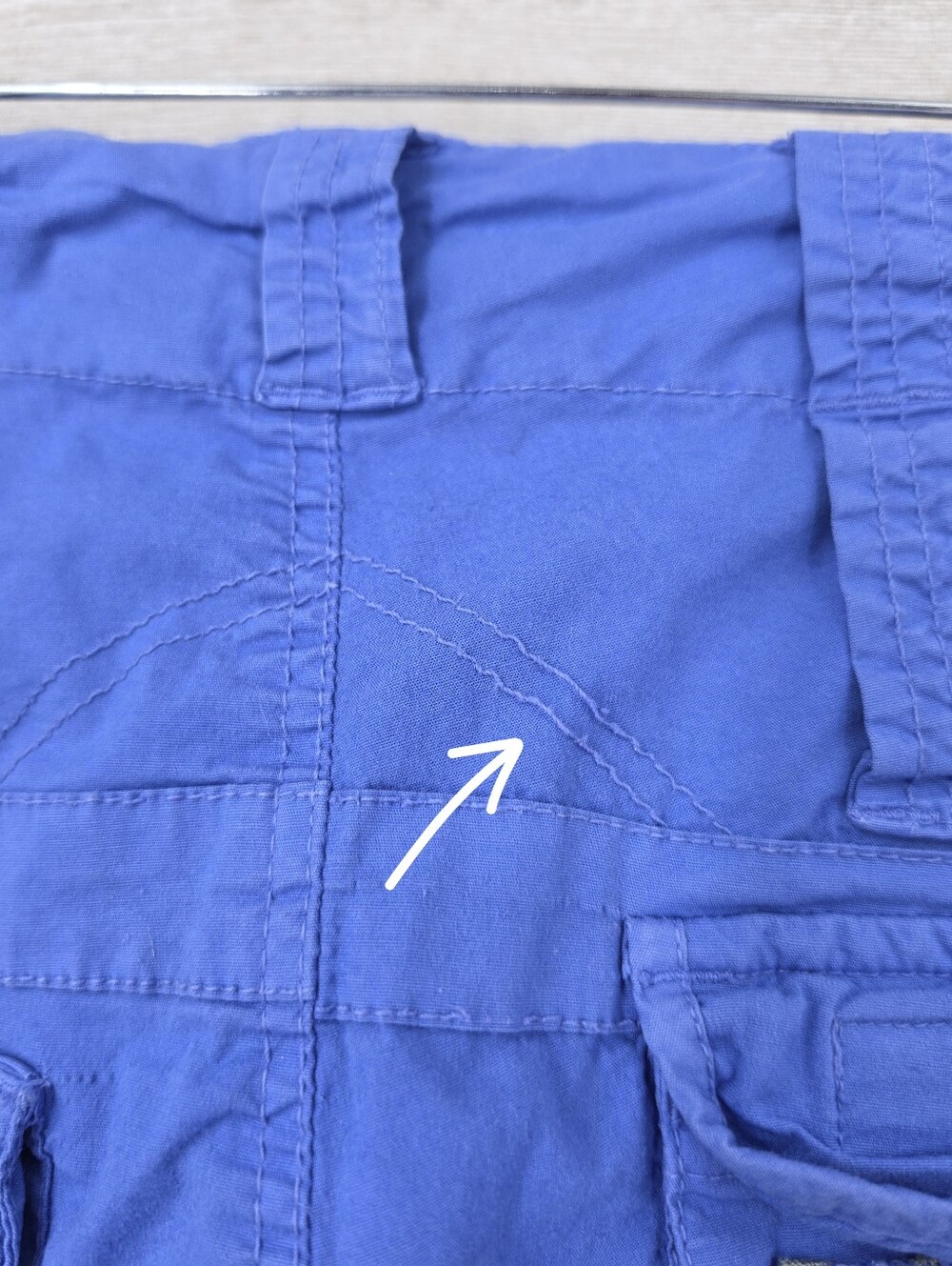 Pete & Greta Y2K Unisex Blue Cargo Bremuda Shorts Utility Pockets Thrashed - Picture 9 of 13